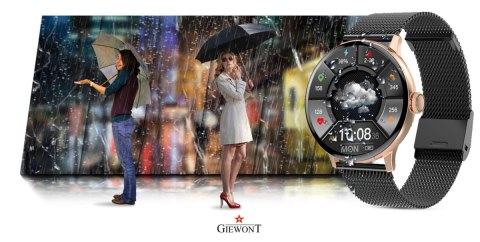Smartwatch Damski GIEWONT Różowe Złoto Czarny GW330-4 Giewont