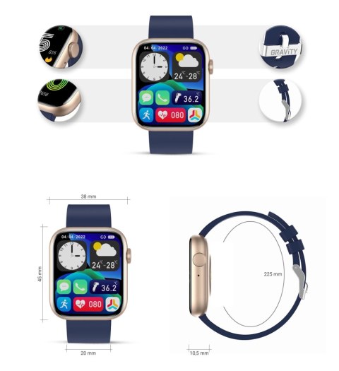 Smartwatch Damski Gravity GT3-4 Różowo-Granatowy Gravity