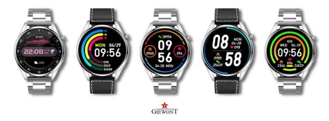 Smartwatch GIEWONT Vertex SmartCall GW450-5 Silver/Carbon Leather Giewont