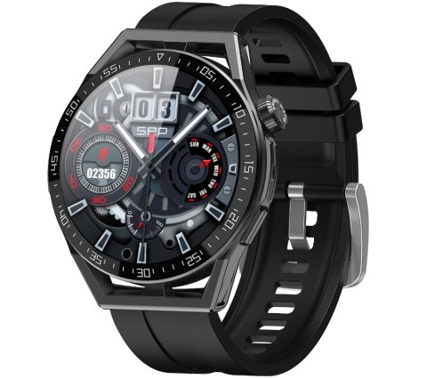 Smartwatch Rubicon RNCE88-1 Czarny- Czarny Pasek Silikonowy + Czarny Pasek Skórzany RUBICON