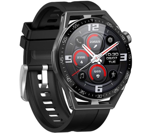 Smartwatch Rubicon RNCE88-1 Czarny- Czarny Pasek Silikonowy + Czarny Pasek Skórzany RUBICON