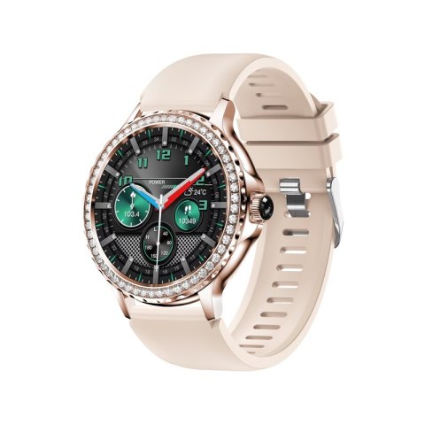 Smartwatch Damski VELTORI VT320-1 Złota Bransoleta + Różowy Pasek Silikonowy VELTORI