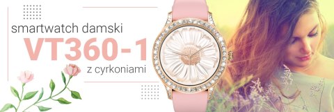 Smartwatch Damski VELTORI VT360-1 Różowy Pasek Silikonowy VELTORI