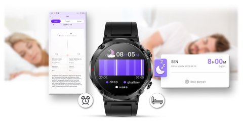 Smartwatch Gravity GT21-2 + Pomarańczowy Pasek Silikonowy Gravity