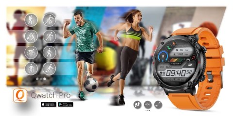 Smartwatch Gravity GT21-2 + Pomarańczowy Pasek Silikonowy Gravity