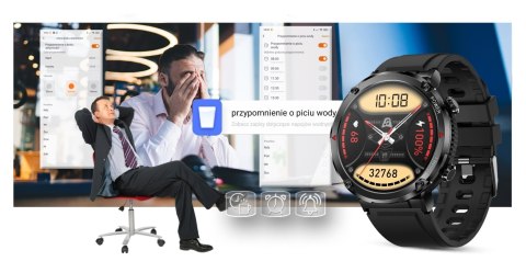 Smartwatch Gravity GT21-2 + Pomarańczowy Pasek Silikonowy Gravity