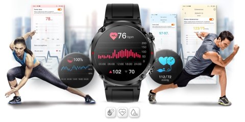 Smartwatch Gravity GT21-4 + Czarny Pasek Silikonowy Gravity