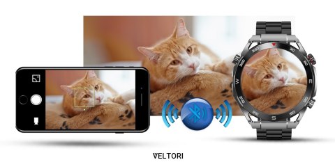 Smartwatch VELTORI VT100-1 + Czarny Pasek Silikonowy + Czarny Eko Skóra VELTORI