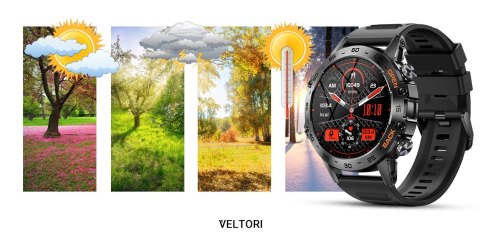 Smartwatch VELTORI VT120-1 Czarny Pasek Silikonowy VELTORI