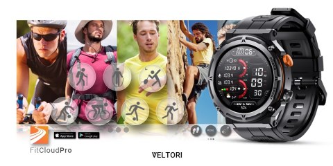Smartwatch VELTORI VT130-1 Czarny Pasek Silikonowy VELTORI