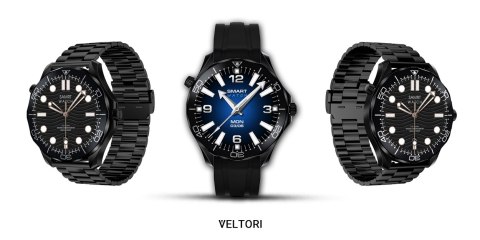 Smartwatch VELTORI VT150-1 Czarny Pasek Silikonowy + Czarna Bransoleta VELTORI