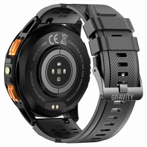Smartwatch Męski GRAVITY GPS GT24-1 Czarny Pasek Silikonowy + Granatowy Pasek Silikonowy Gravity