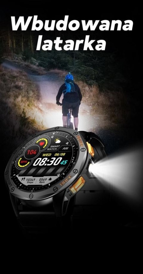 Smartwatch Męski GRAVITY GPS GT24-1 Czarny Pasek Silikonowy + Granatowy Pasek Silikonowy Gravity