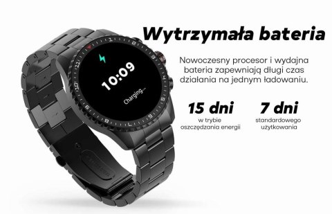 Smartwatch Męski GRAVITY GT16-2 Black / Czarna Bransoleta Gravity