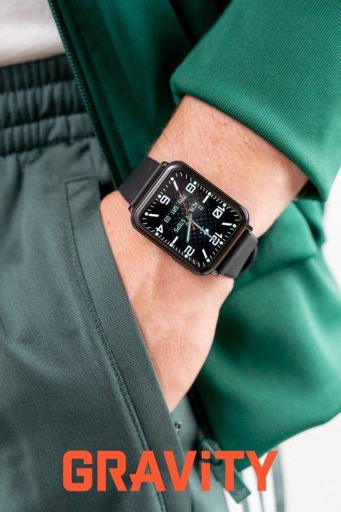 Smartwatch Gravity Czerwono Czarny 2 Paski GT17-10 Gravity