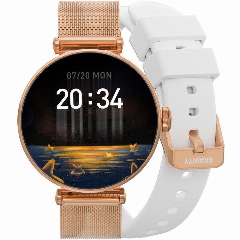 Smartwatch Gravity Różowe Złoto Biały 2 Paski GT26-2 Gravity