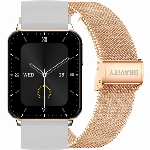 Smartwatch Gravity Różowe Złoto Szary 2 Paski GT17-4 Gravity