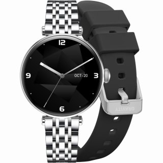 Smartwatch Gravity Srebrno Czarny 2 Paski GT26-9 Gravity
