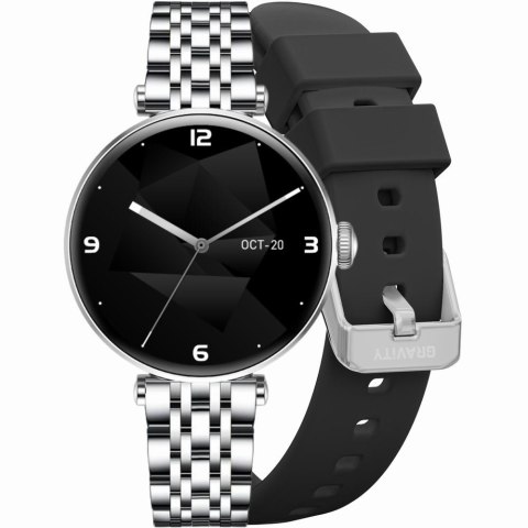 Smartwatch Gravity Srebrno Czarny 2 Paski GT26-9 Gravity