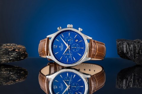 Zegarek Męski Giewont Chronograph Sapphire Brązowo Niebieski GW6310-A5 Giewont