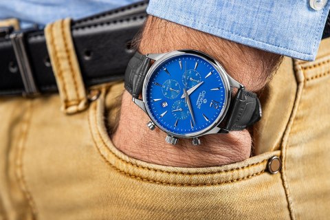 Zegarek Męski Giewont Chronograph Sapphire Czarno Niebieski GW6310-A3 Giewont