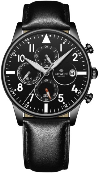 Zegarek Męski Giewont Chronograph Sapphire Czarny GW5630-A1 Giewont