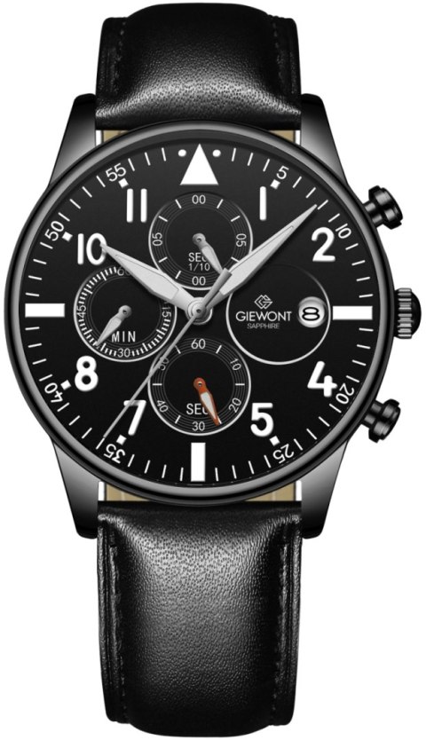 Zegarek Męski Giewont Chronograph Sapphire Czarny GW5630-A1 Giewont