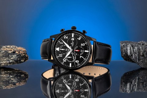 Zegarek Męski Giewont Chronograph Sapphire Czarny GW5630-A1 Giewont
