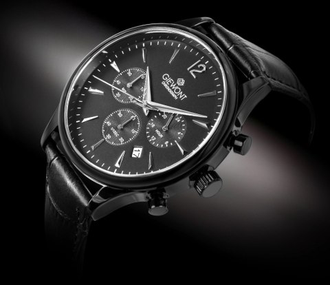 Zegarek Męski Giewont Chronograph Sapphire Czarny GW6310-A1 Giewont