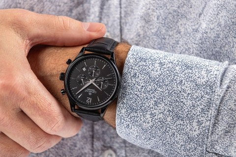 Zegarek Męski Giewont Chronograph Sapphire Czarny GW6310-A1 Giewont
