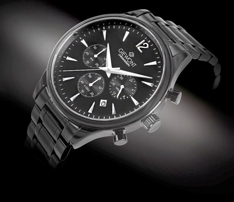 Zegarek Męski Giewont Chronograph Sapphire Czarny GW6310-B1 Giewont