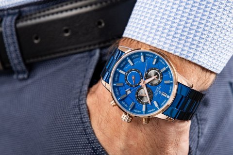 Zegarek Męski Giewont Chronograph Sapphire Niebieski GW4580-B5 Giewont