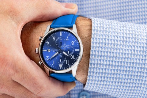 Zegarek Męski Giewont Chronograph Sapphire Niebieski GW5630-A5 Giewont