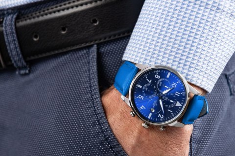 Zegarek Męski Giewont Chronograph Sapphire Niebieski GW5630-A5 Giewont