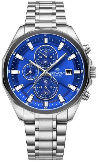 Zegarek Męski Giewont Chronograph Sapphire Srebrno Niebieski GW7290-B3 Giewont