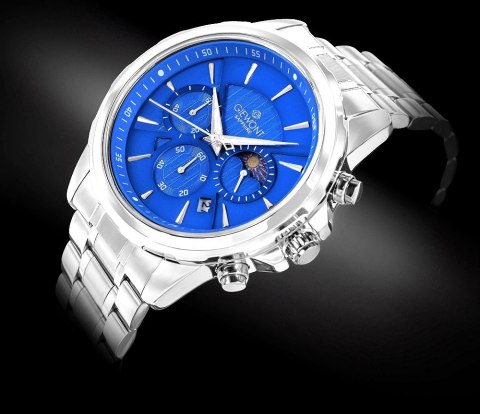 Zegarek Męski Giewont Chronograph Sapphire Srebrno Niebieski GW9460-B3 Giewont