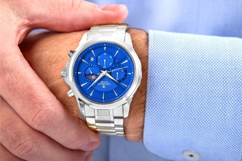 Zegarek Męski Giewont Chronograph Sapphire Srebrno Niebieski GW9460-B3 Giewont