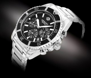Zegarek Męski Giewont Chronograph Sapphire Srebrny GW3970-B2 Giewont