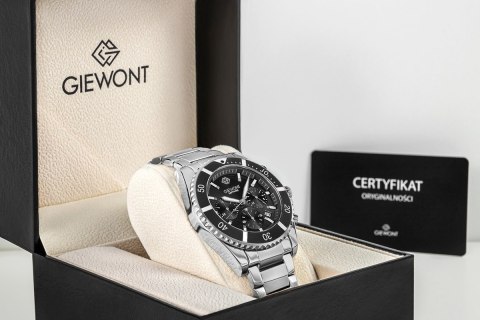 Zegarek Męski Giewont Chronograph Sapphire Srebrny GW3970-B2 Giewont