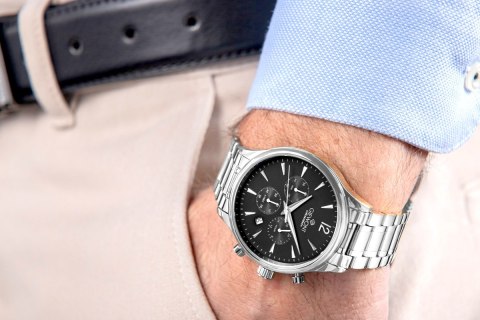 Zegarek Męski Giewont Chronograph Sapphire Srebrny GW6310-B2 Giewont