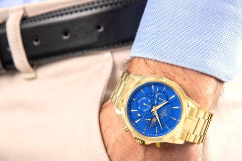 Zegarek Męski Giewont Chronograph Sapphire Złoto Niebieski GW9460-B5 Giewont