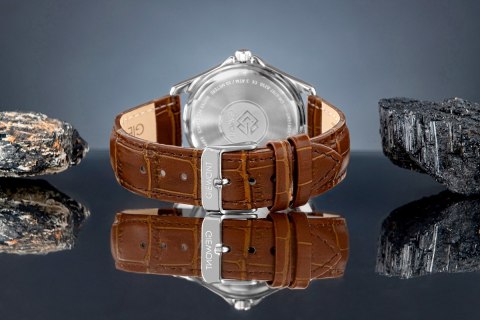 Zegarek Męski Giewont Elegance Sapphire Brązowo Niebieski GW5160-A7 Giewont
