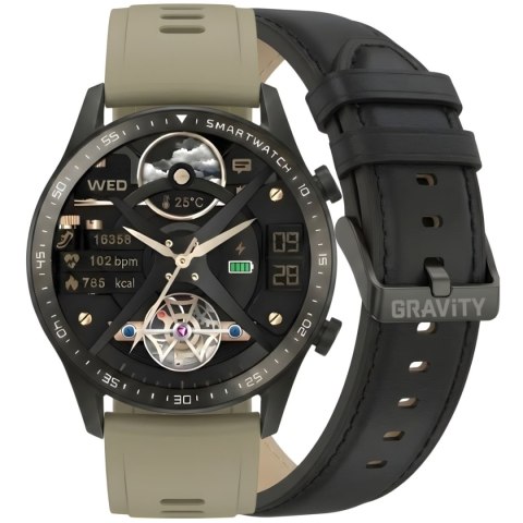 Smartwatch Gravity Czarny 2 Paski GT10-2 Gravity