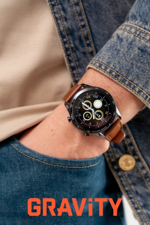 Smartwatch Gravity Czarny 2 Paski GT10-4 Gravity