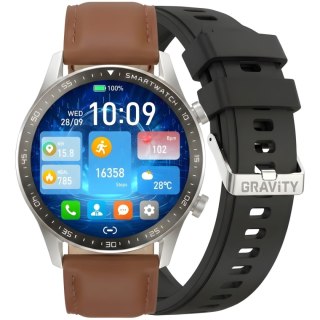 Smartwatch Gravity Srebrny 2 Paski GT10-8 Gravity
