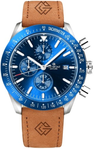 Zegarek Męski Giewont Chronograph Sapphire Brązowo Niebieski GW8720-A2 Giewont
