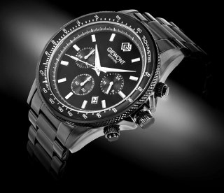 Zegarek Męski Giewont Chronograph Sapphire Czarny GW3520-B1 Giewont