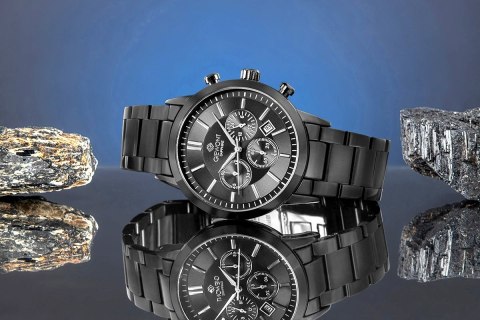 Zegarek Męski Giewont Chronograph Sapphire Czarny GW8510-B2 Giewont