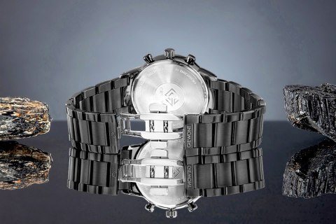 Zegarek Męski Giewont Chronograph Sapphire Czarny GW8510-B2 Giewont