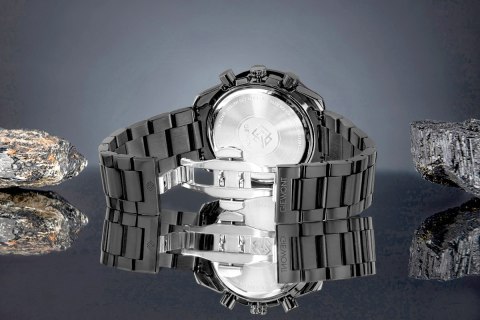 Zegarek Męski Giewont Chronograph Sapphire Czarny GW8720-B1 Giewont
